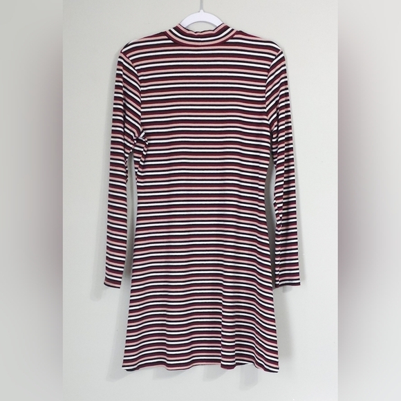 Modcloth Striped Long Sleeve Dress in Burgundy and Black - Picture 3 of 3